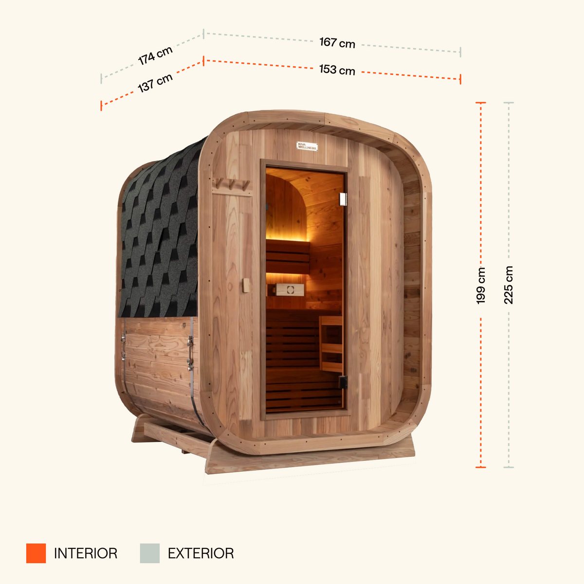 Ritual™ 3 Person Timber Front Outdoor Finnish Sauna