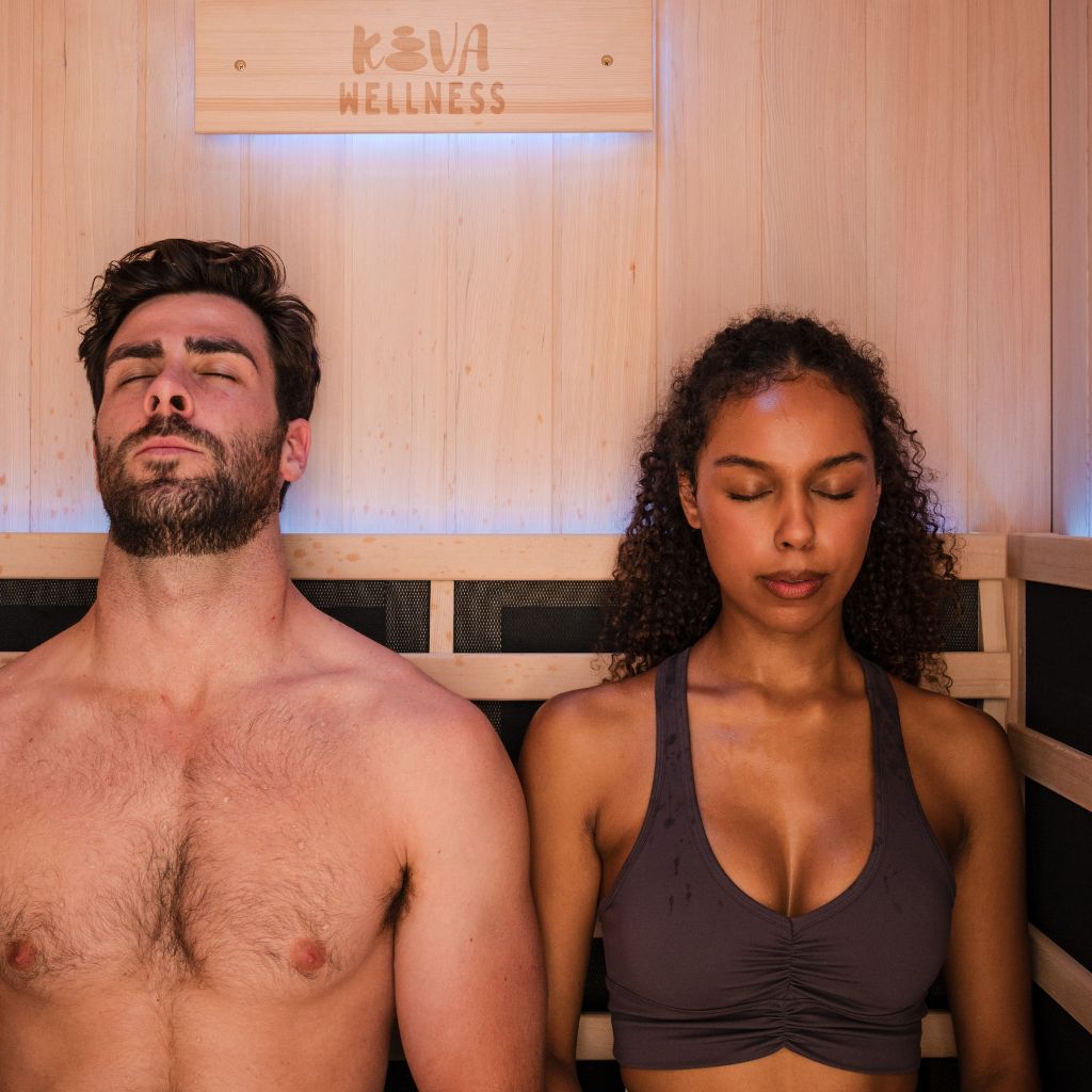 couple in infrared sauna