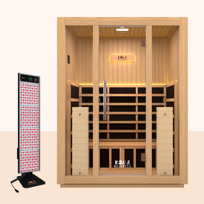 Radiance 3 Person Full Spectrum Infrared Sauna with Portable Red Light Therapy