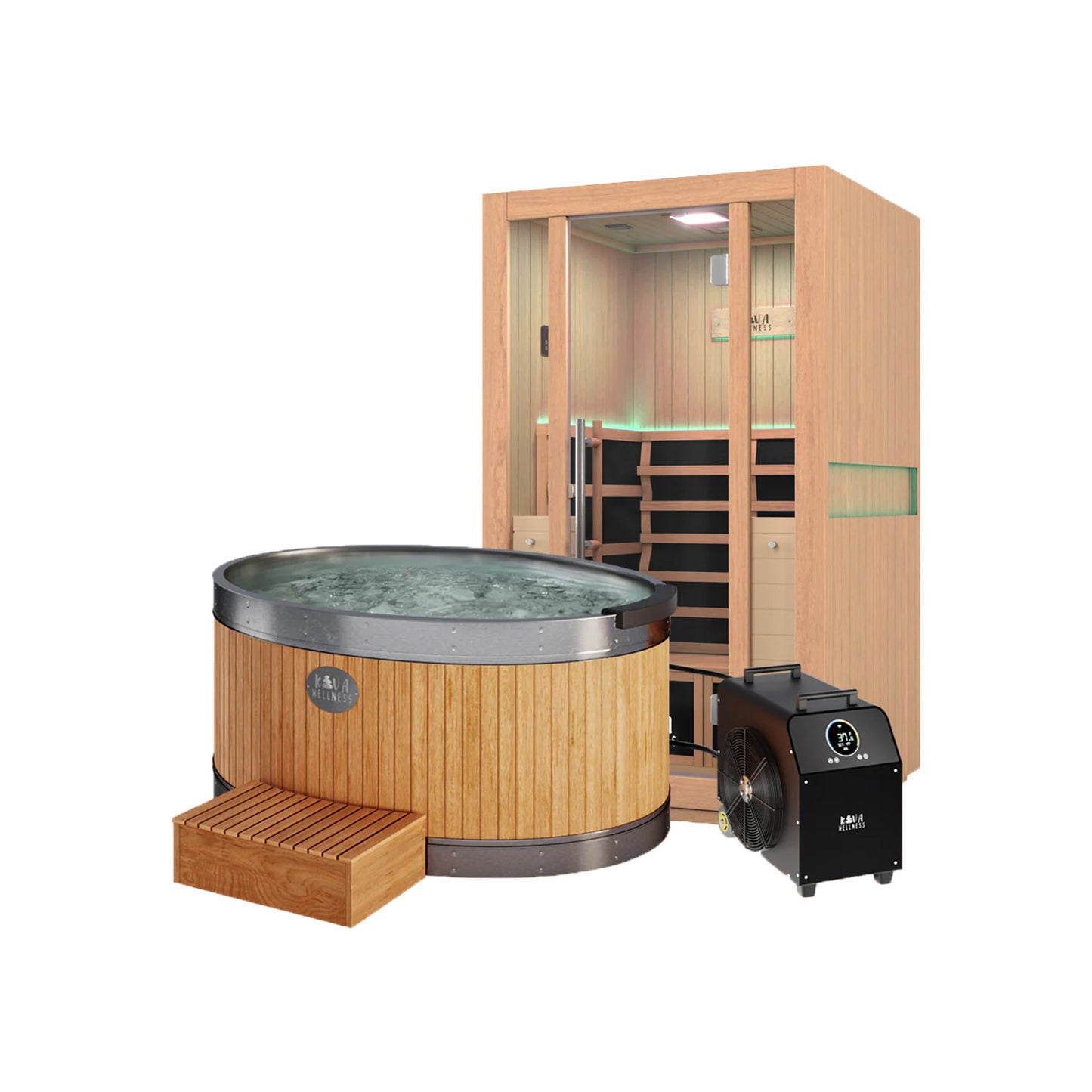 Radiance 2 Person Full Spectrum Sauna & Energise Ice Bath with 1hp Chiller