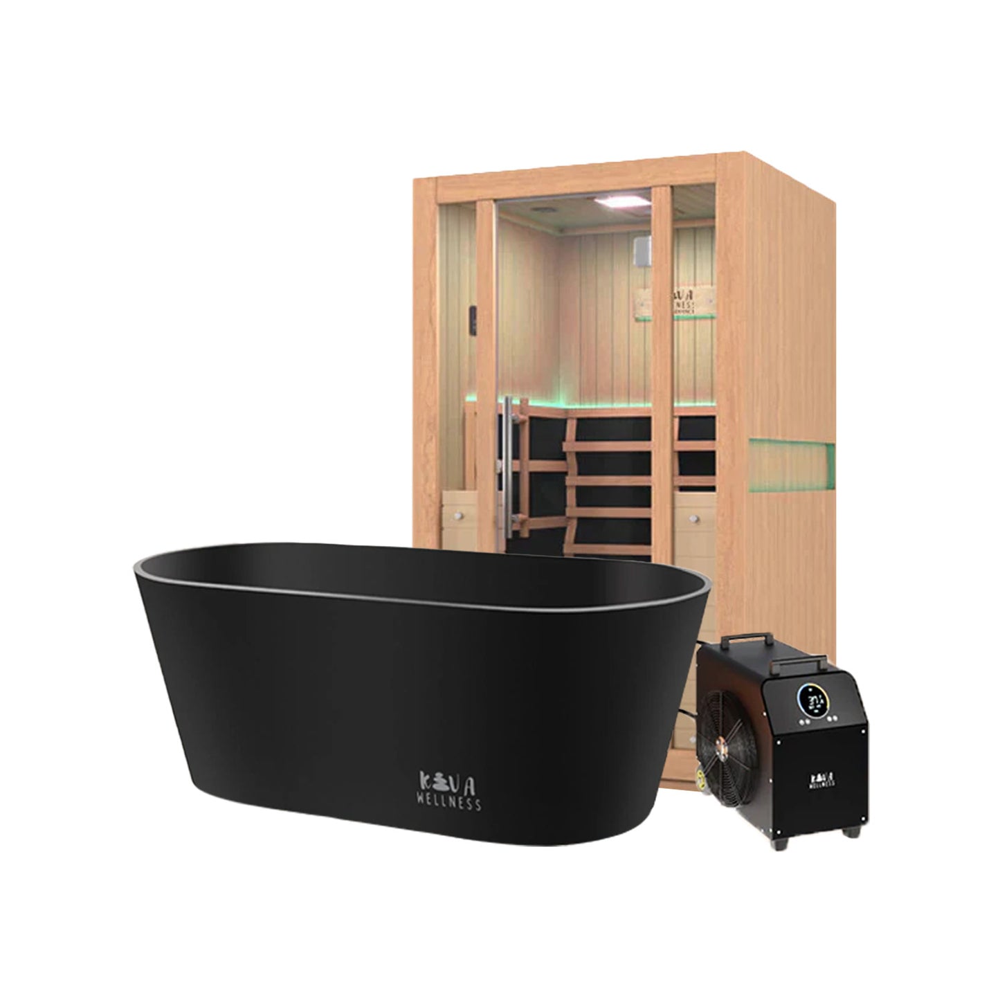 Radiance 2 Person Full Spectrum Sauna & Käldr Ice Bath with 1hp Chiller