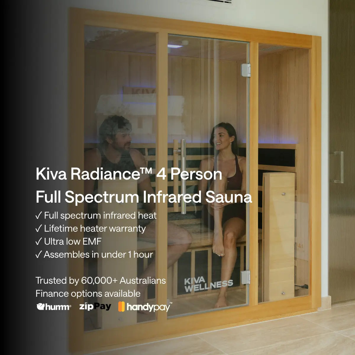 ‍Kiva Radiance™ 4 Person Full Spectrum Infrared Sauna