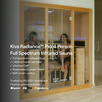 ‍Kiva Radiance™ Pro 4 Person Full Spectrum Infrared Sauna – Smart Wifi Control