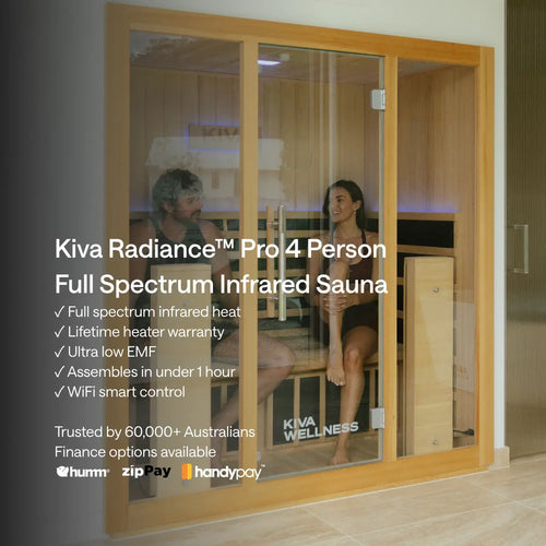‍Kiva Radiance™ Pro 4 Person Full Spectrum Infrared Sauna – Smart Wifi Control