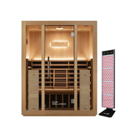 Kiva Radiance™ Pro 3 Person Full Spectrum Infrared Sauna & Red Light Therapy Panel Bundle