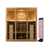 Kiva Radiance™ Pro 4 Person Full Spectrum Infrared Sauna & Red Light Therapy Panel Bundle