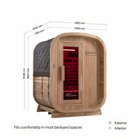 Kiva Retreat™ 2–3 Person Outdoor Full Spectrum Infrared Sauna & Red Light Therapy Panel Bundle