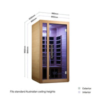 Rise 1 Person Far Infrared Sauna dimensions