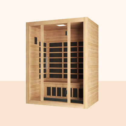 Rise 3 Person Infrared Sauna & Real Ice Chiller Cedar Ice Bath