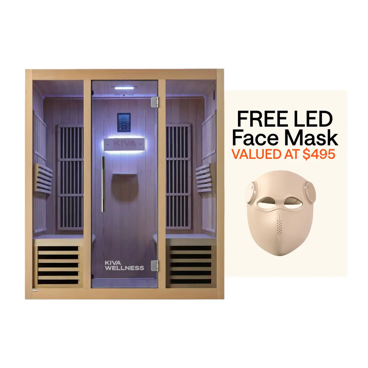 Kiva Rise™ 4 Person Far-Infrared Sauna + FREE LED Face Mask